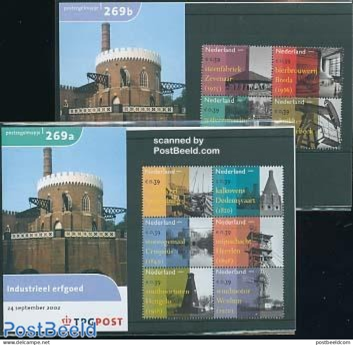 Netherlands 2002 Industrial Heritage, Pres.pack 269a+b (1st Print), Mint NH, Nature - Various - Water, Dams & Falls - .. - Ungebraucht