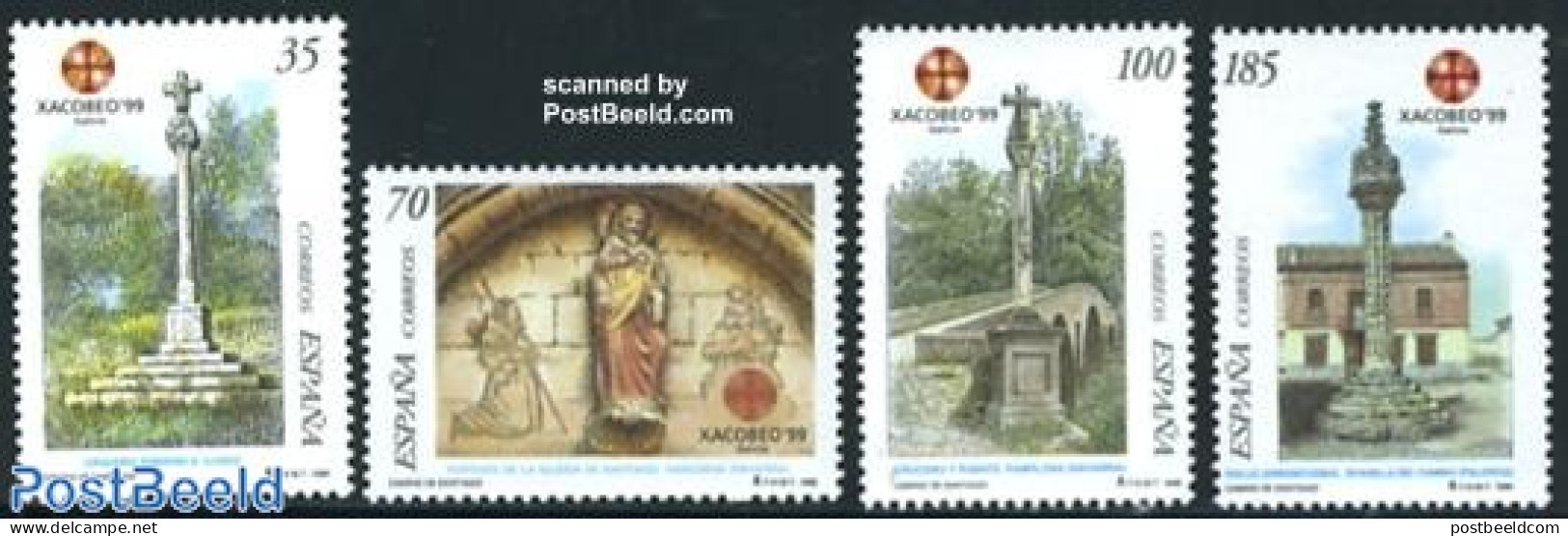 Spain 1999 Holy Year Of Compostela 4v, Mint NH, Religion - Religion - Nuevos