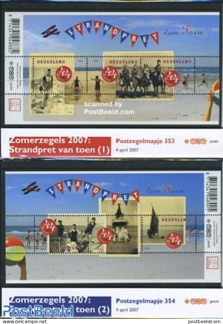 Netherlands 2007 Summer, Beach Fun Presentation Pack 353+354, Mint NH, Nature - Sport - Transport - Various - Animals .. - Ungebraucht