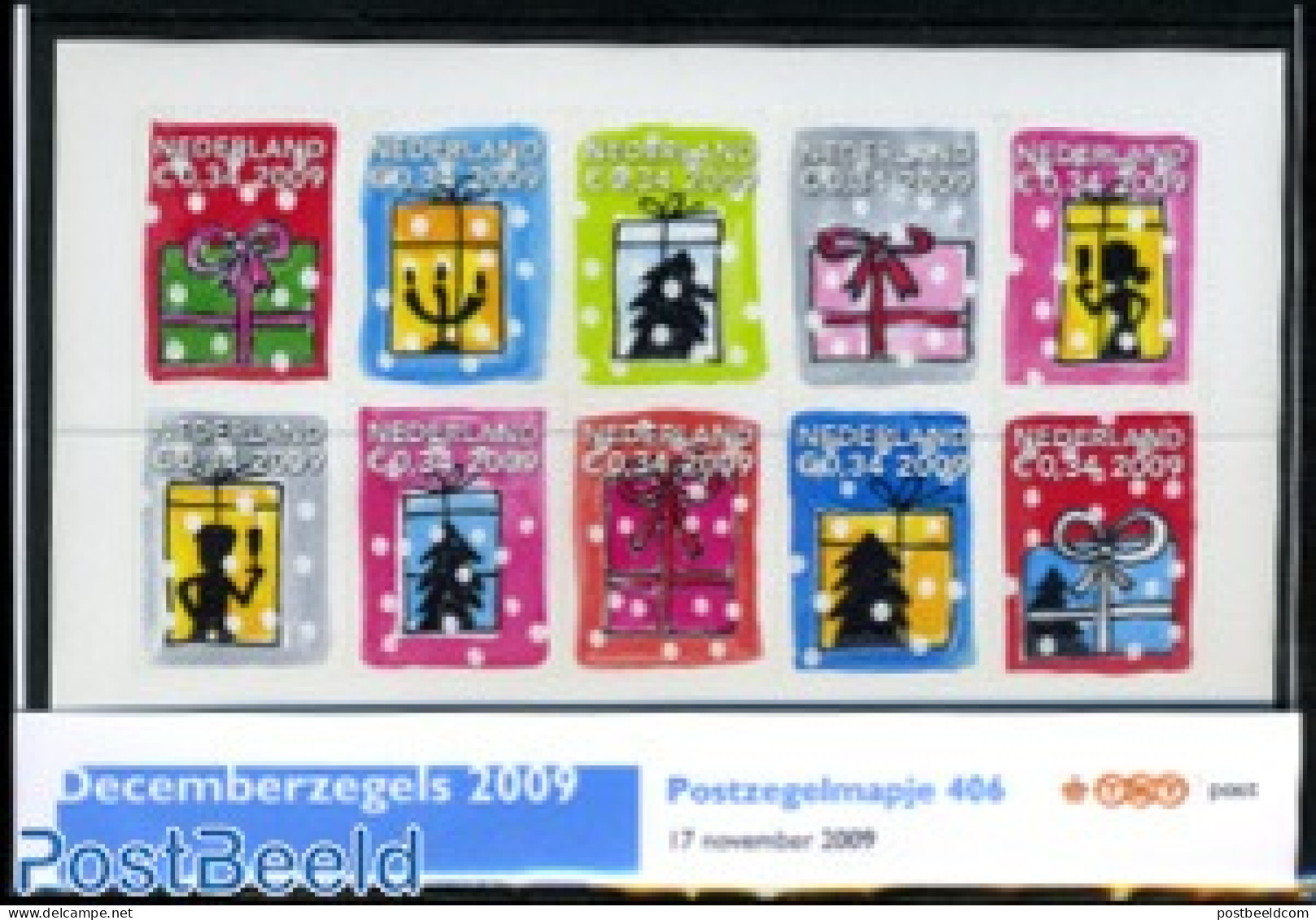 Netherlands 2009 Christmas 10v, Presentation Pack 406, Mint NH, Religion - Christmas - Unused Stamps