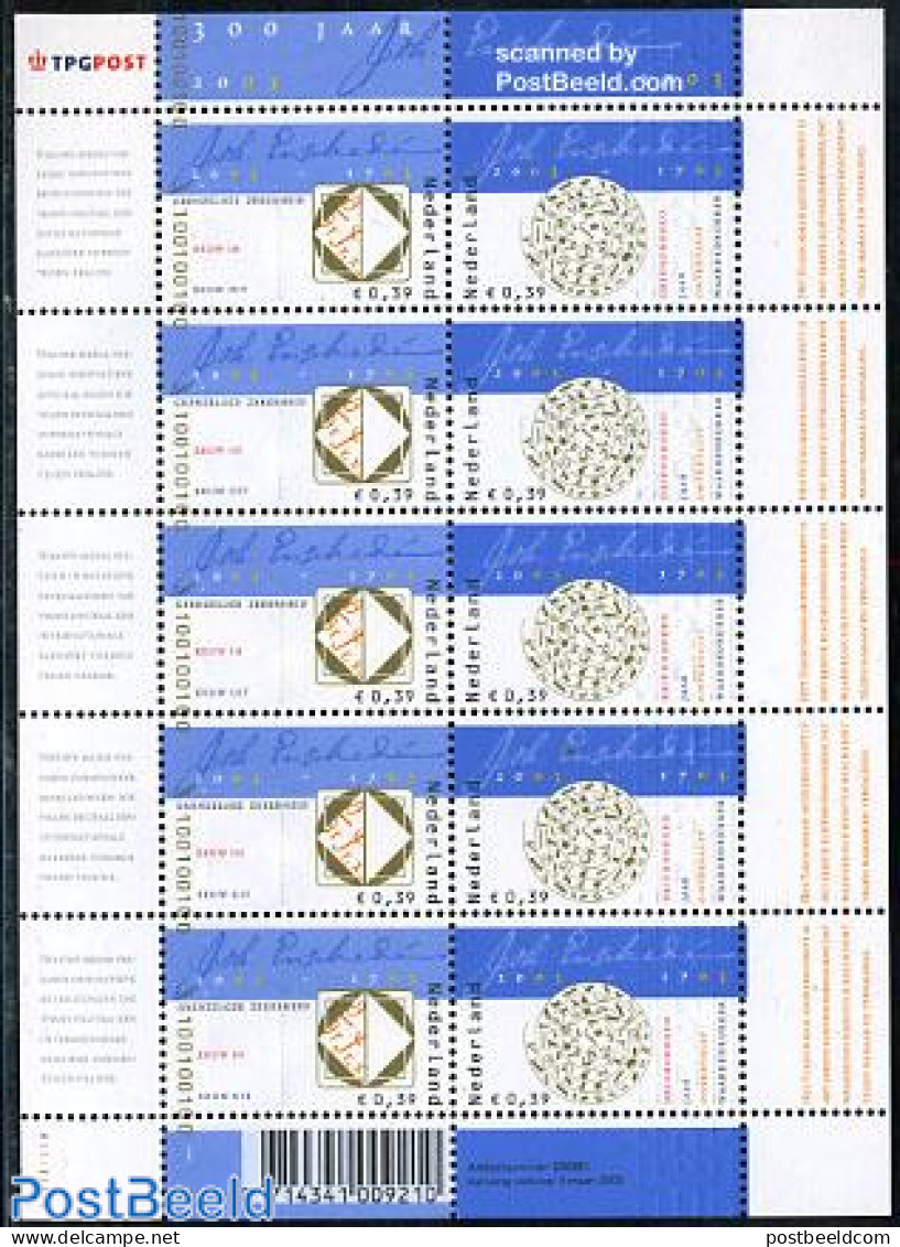 Netherlands 2003 Joh. Enschede M/s, Mint NH, Art - Handwriting And Autographs - Printing - Unused Stamps