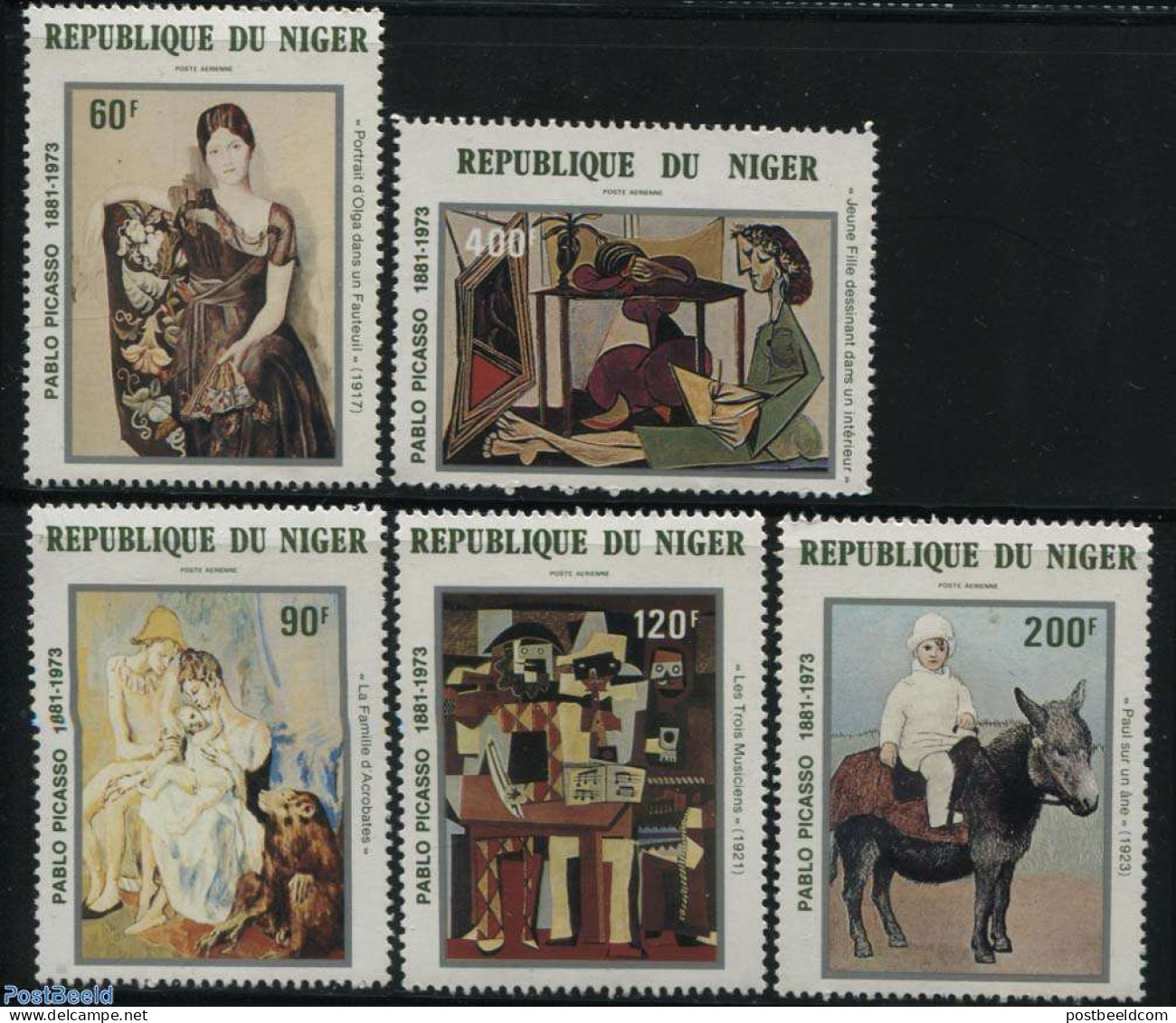 Niger 1981 Pablo Picasso 5v, Mint NH, Art - Modern Art (1850-present) - Pablo Picasso - Niger (1960-...)