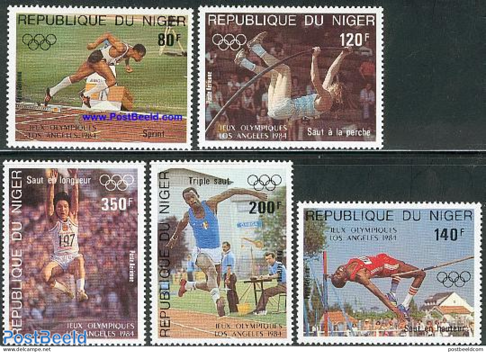 Niger 1984 Olympic Games Los Angeles 5v, Mint NH, Sport - Athletics - Olympic Games - Atletica