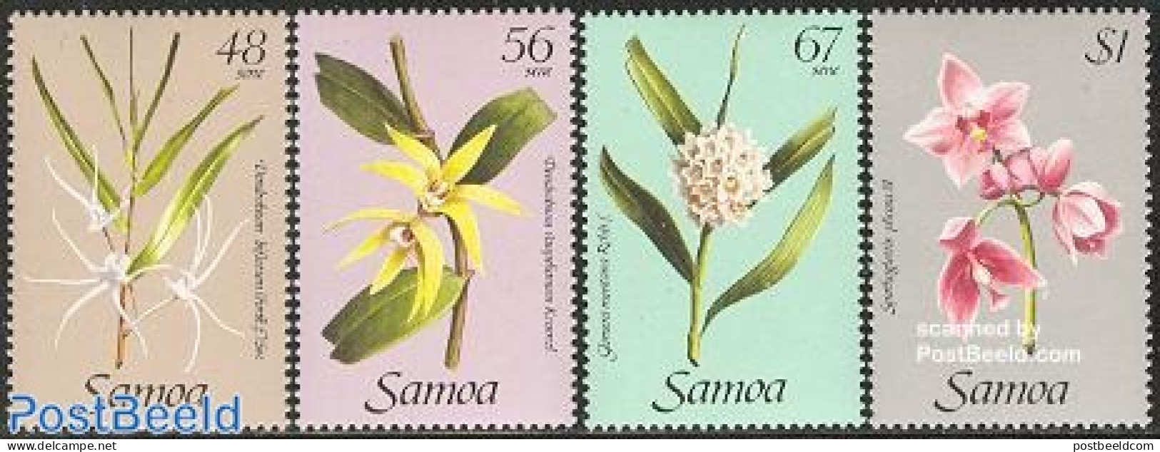 Samoa 1985 Orchids 4v, Mint NH, Nature - Flowers & Plants - Orchids - Samoa (Staat)