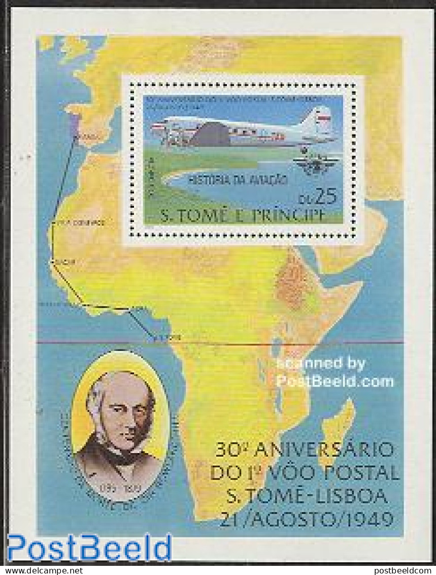 Sao Tome/Principe 1979 Aviation History S/s, Mint NH, Transport - Various - Sir Rowland Hill - Aircraft & Aviation - M.. - Rowland Hill