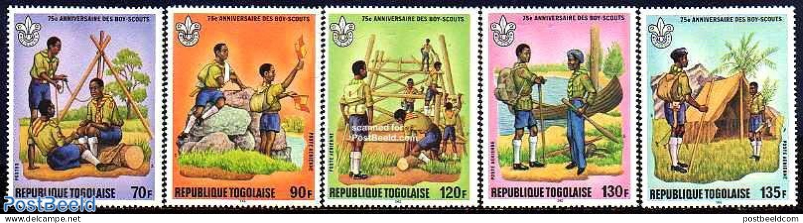 Togo 1982 75 Years Scouting 5v, Mint NH, Sport - Scouting - Togo (1960-...)