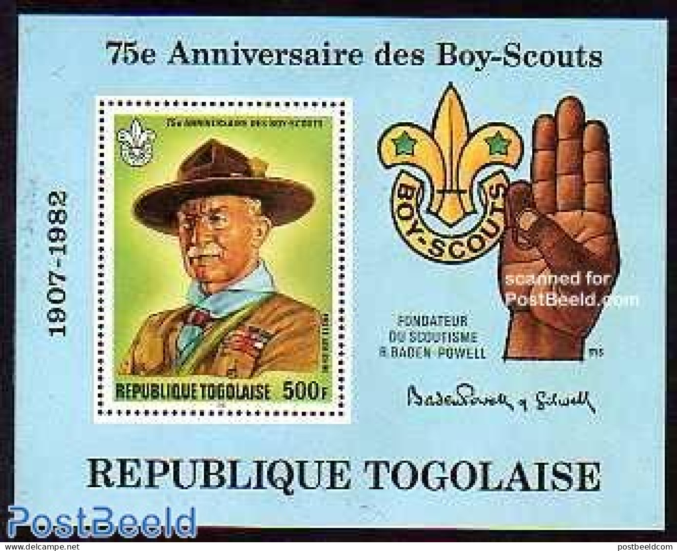 Togo 1982 75 Years Scouting S/s, Mint NH, Sport - Scouting - Togo (1960-...)