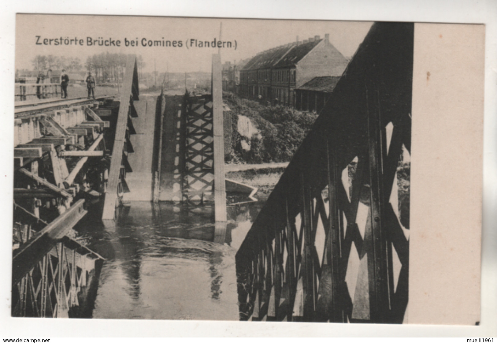 +5039, WK I,  Zerstörte Brücke Bei Comines, Flandern - Oorlog 1914-18