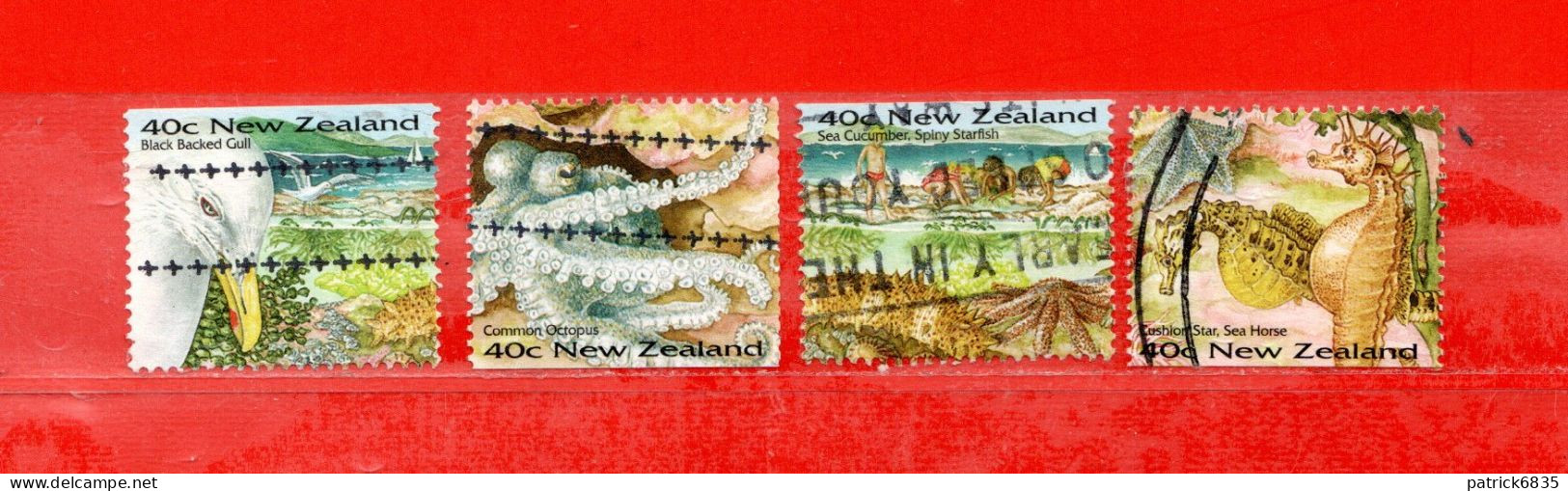 (Us8) NUOVA ZELANDA  °- 1996 - Faune MARINE.  Yvert. 1425-1426-1432-1434.  De Carnet.. Used. - Gebruikt