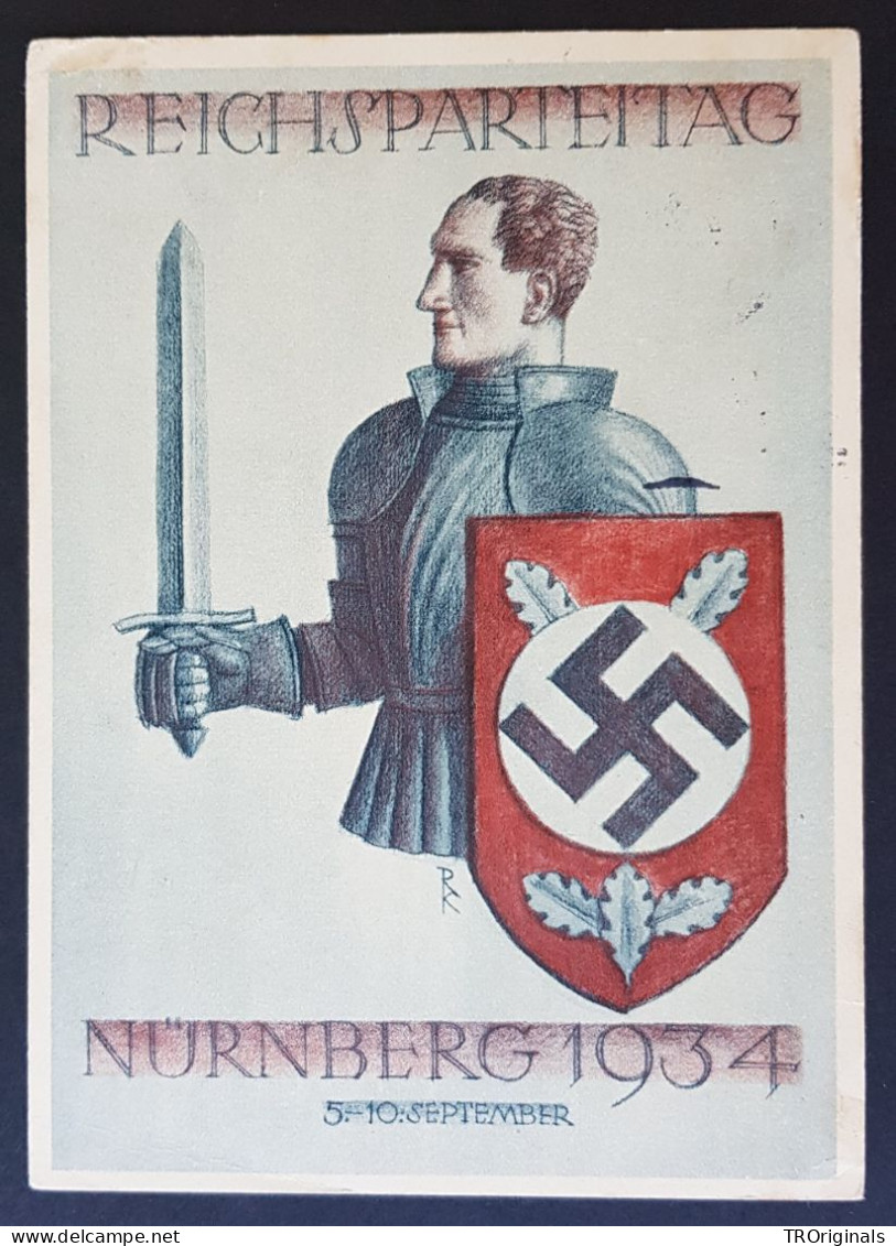 GERMANY THIRD 3rd REICH ORIGINAL POSTCARD REICHSPARTEITAG NÜRNBERG RALLY 1934 - Guerre 1939-45