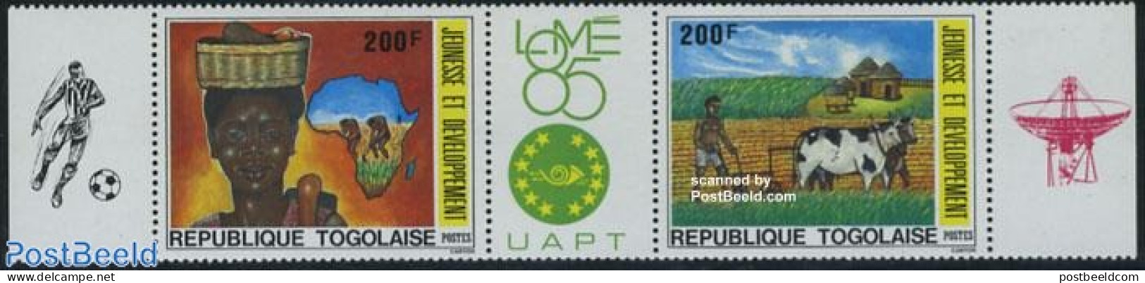 Togo 1985 Philexafrique 2v+tab [:T:], Mint NH, Nature - Various - Cattle - Philately - Agriculture - Landwirtschaft
