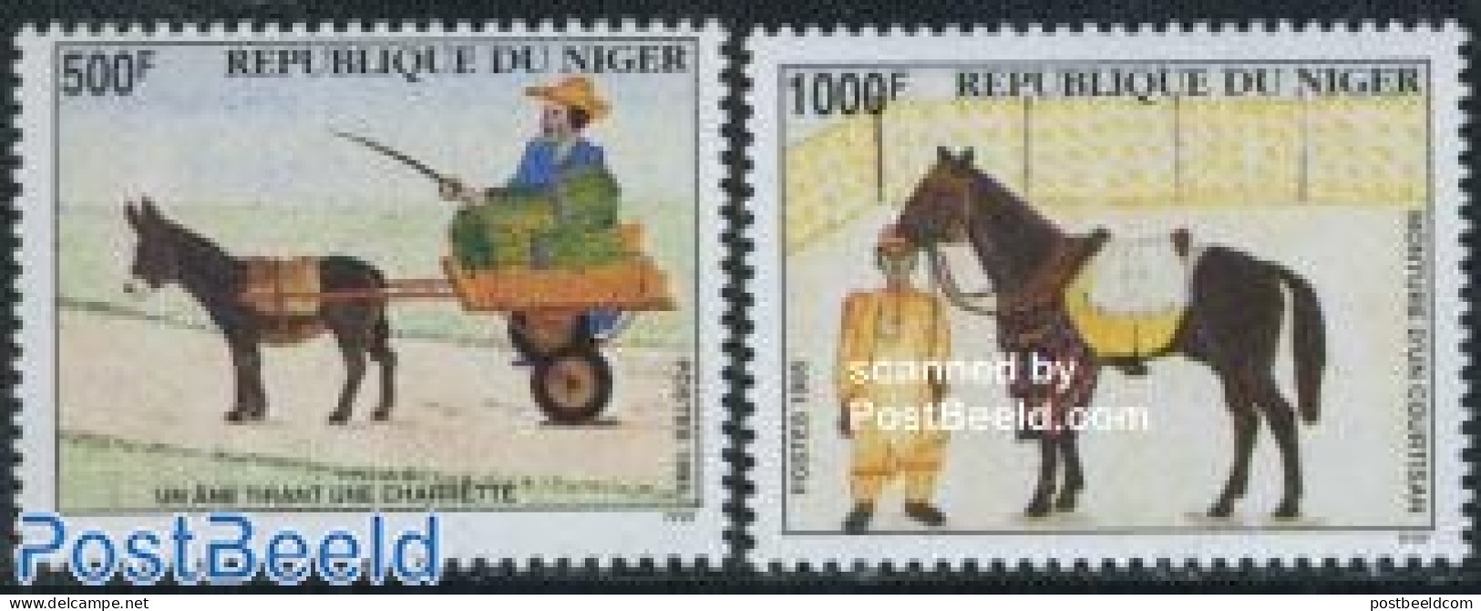 Niger 1995 Transports 2v, Mint NH, Nature - Horses - Niger (1960-...)