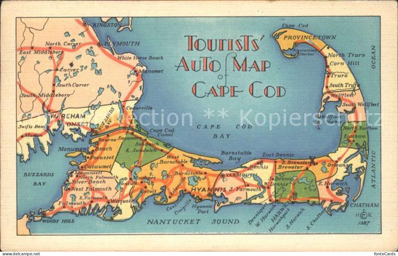 11700663 Brewster_Massachusetts Tourists Auto Map Cape Cod - Other & Unclassified