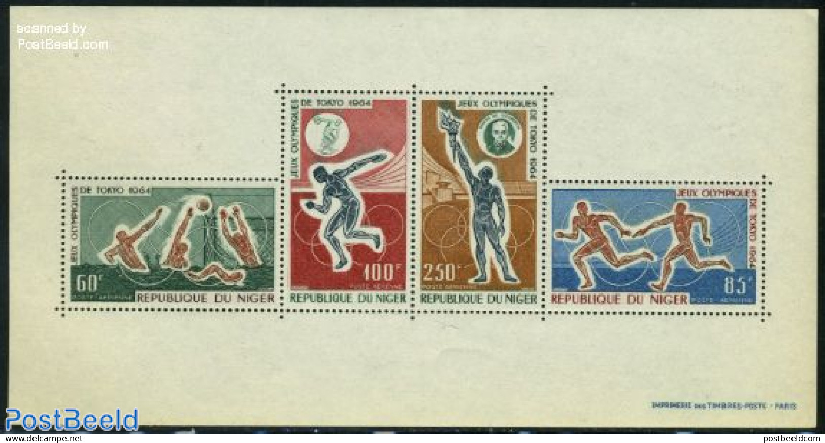 Niger 1964 Olympic Games Tokyo S/s, Mint NH, Sport - Athletics - Olympic Games - Swimming - Athlétisme