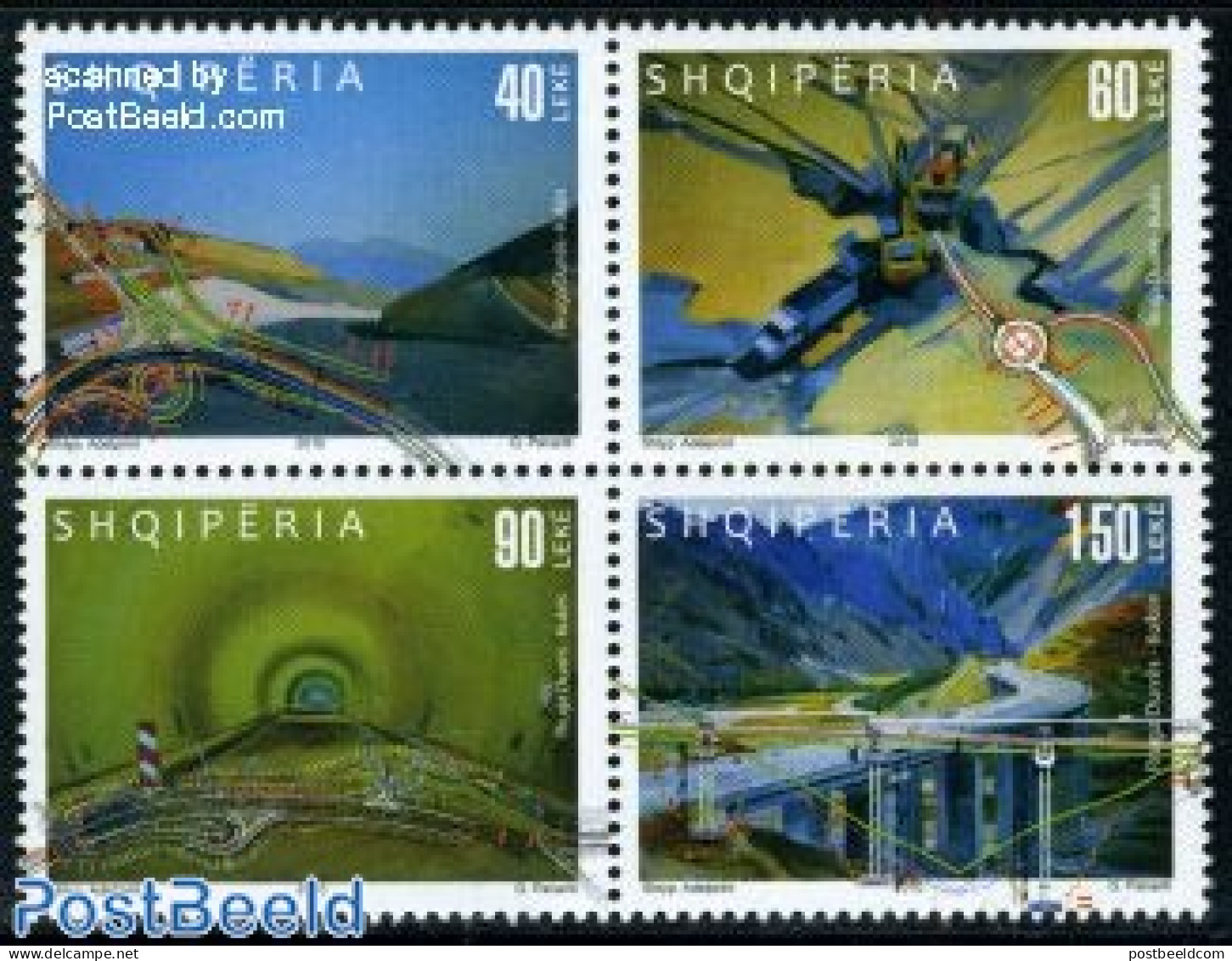 Albania 2010 Road Between Durres And Kukes 4v [+], Mint NH, Transport - Automobiles - Art - Bridges And Tunnels - Cars