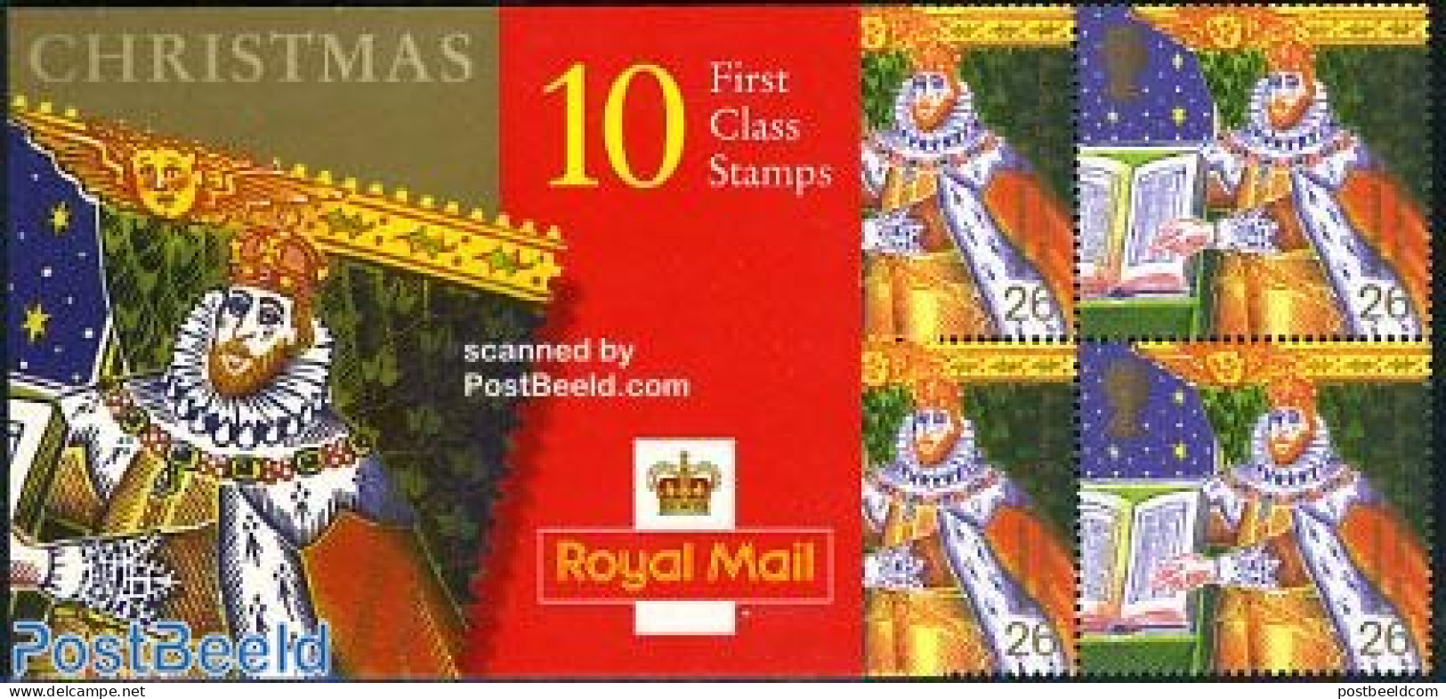 Great Britain 1999 Christmas Booklet (10x26p), Mint NH, Religion - Christmas - Stamp Booklets - Nuovi