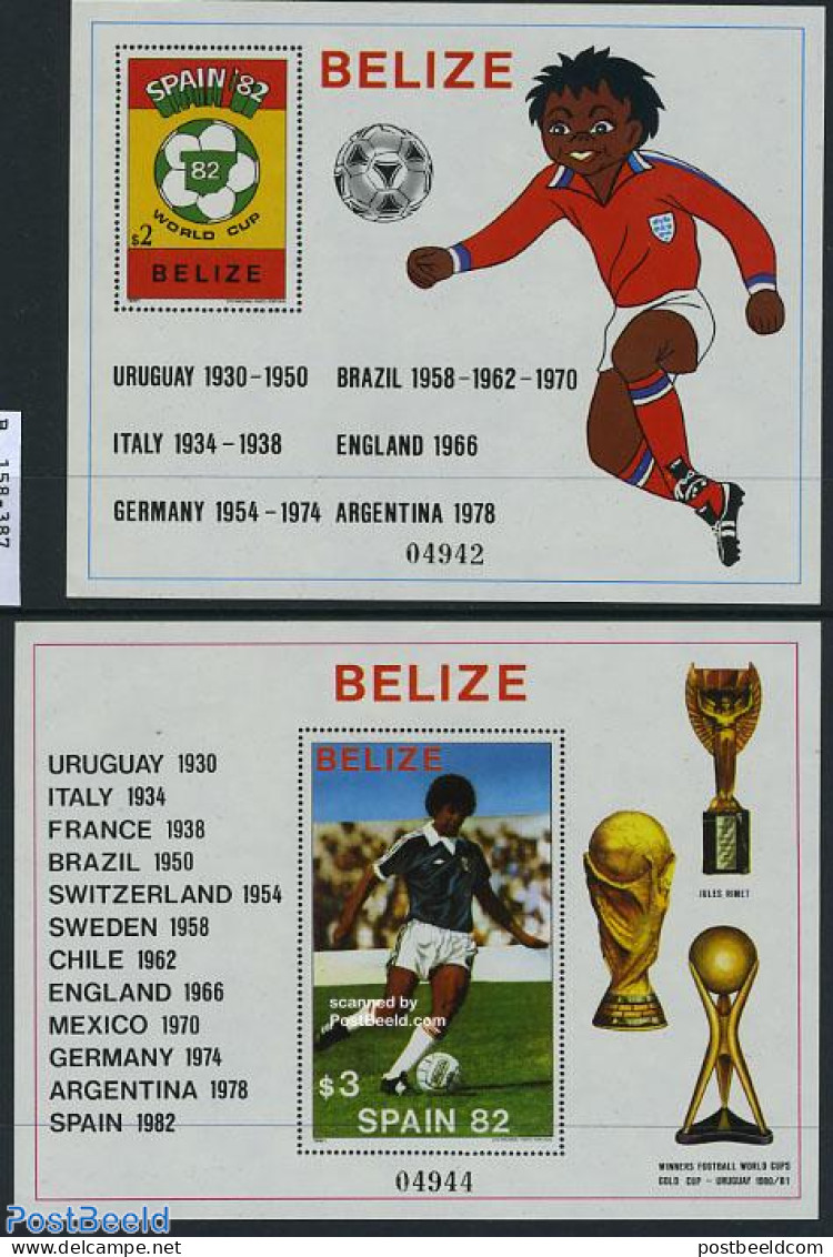 Belize/British Honduras 1982 World Cup Football 2 S/s, Mint NH, Sport - Football - British Honduras (...-1970)