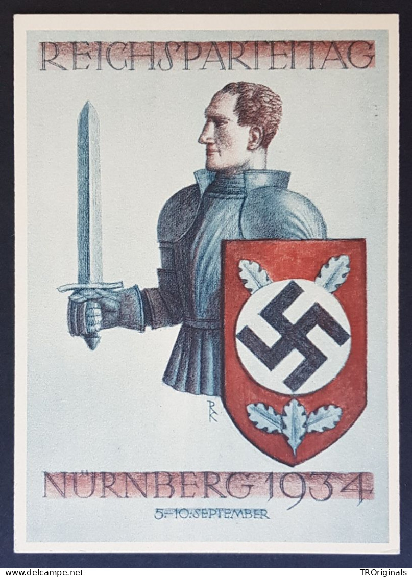 GERMANY THIRD 3rd REICH ORIGINAL POSTCARD REICHSPARTEITAG NÜRNBERG RALLY 1934 - War 1939-45