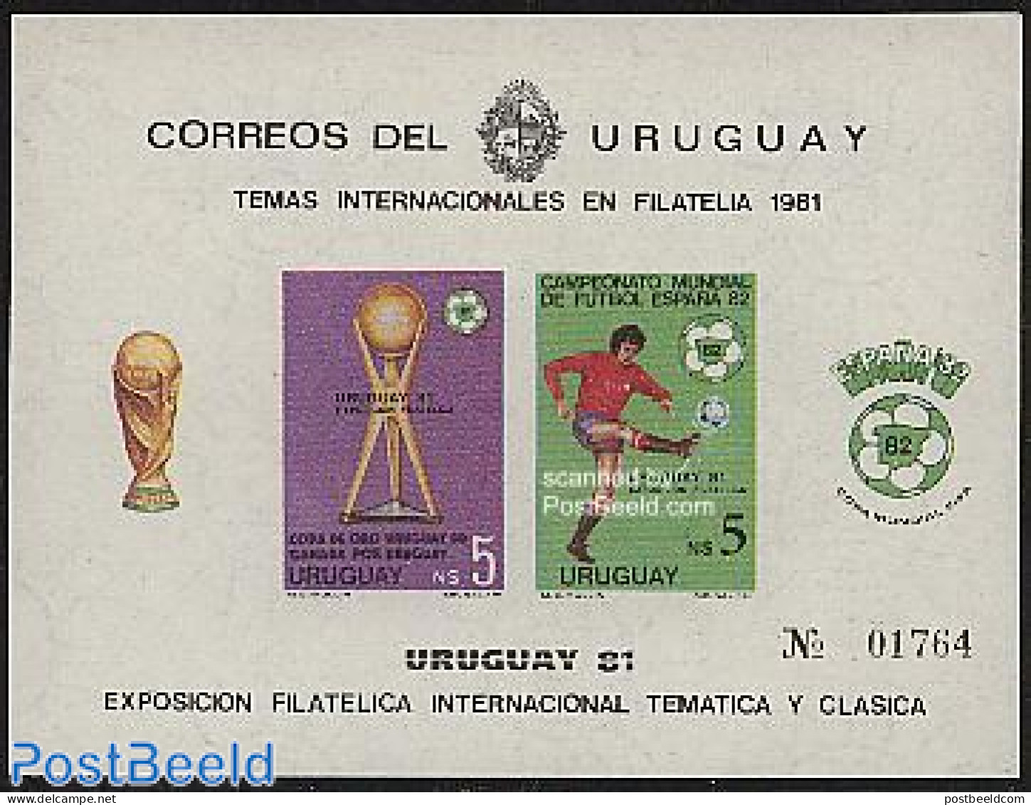 Uruguay 1981 Wc Football S/s Imperf. (not Valid For Postage), Mint NH, Sport - Football - Uruguay