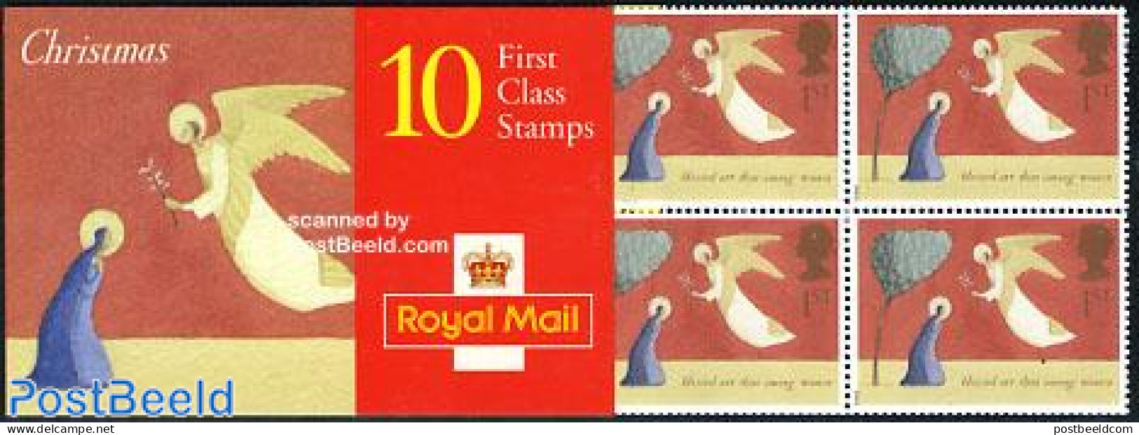 Great Britain 1996 Christmas Booklet (10x1st), Mint NH, Religion - Christmas - Stamp Booklets - Nuevos