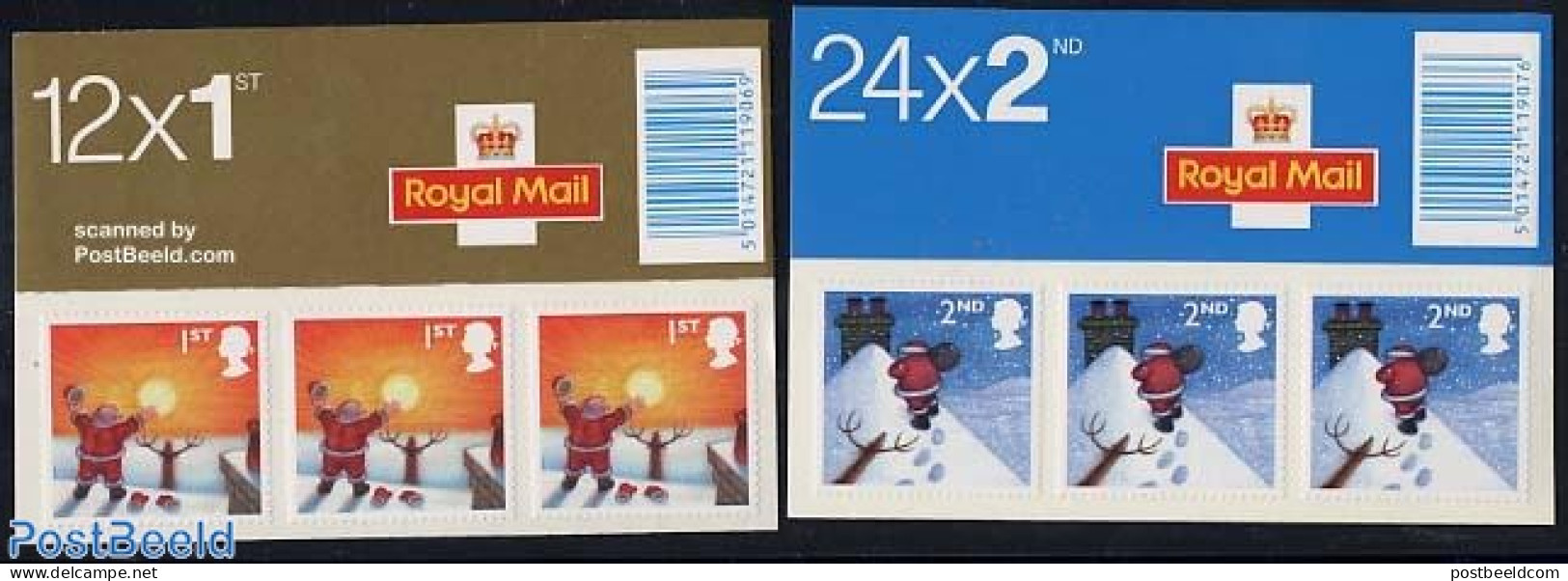 Great Britain 2004 Christmas 2 Booklets, Mint NH, Religion - Christmas - Stamp Booklets - Ungebraucht