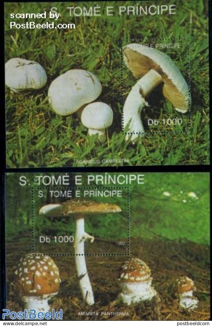 Sao Tome/Principe 1992 Mushrooms 2 S/s, Mint NH, Nature - Mushrooms - Champignons