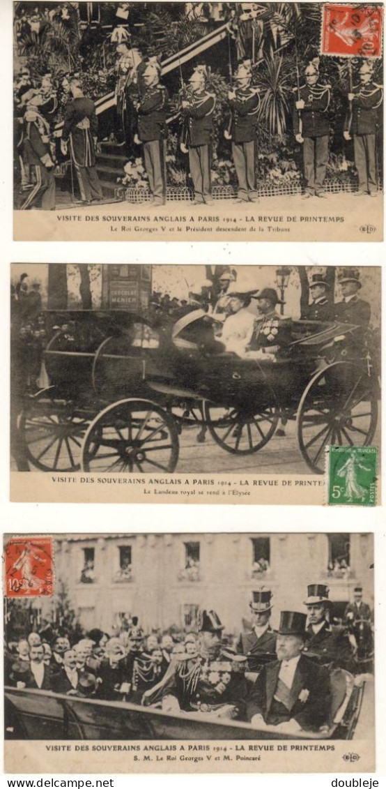 1914   LA VISITE DES SOUVERAINS ANGLAIS À PARIS   Lot De 5 CPA - Receptions