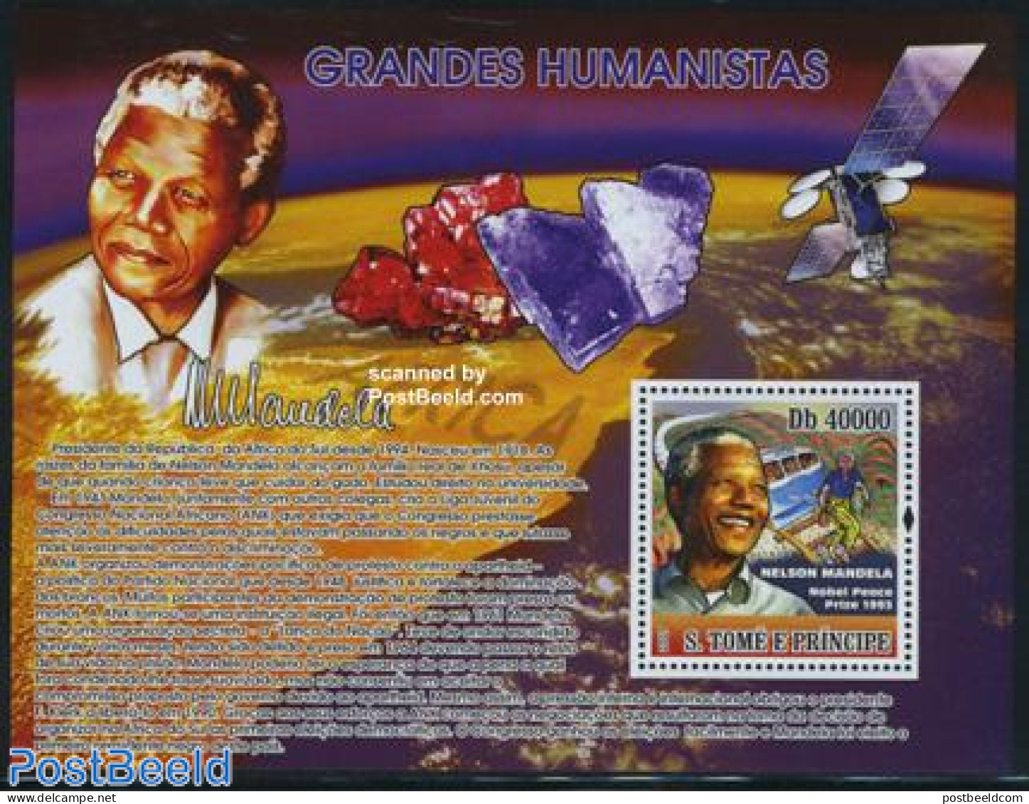 Sao Tome/Principe 2007 Nelson Mandela S/s, Mint NH, History - Nobel Prize Winners - Nelson Mandela - Nobel Prize Laureates