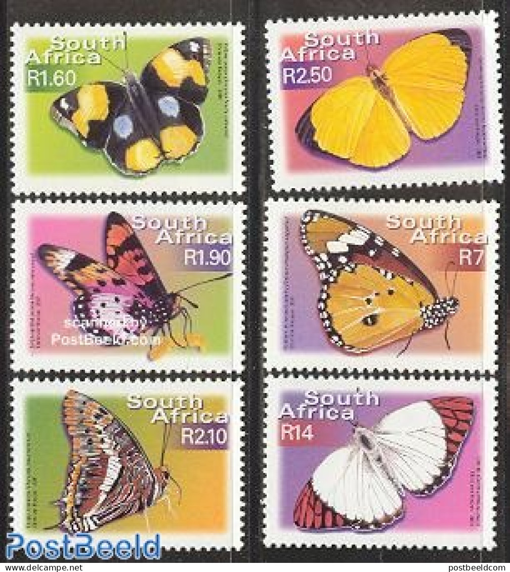 South Africa 2001 Definitives, Butterflies 6v, Mint NH, Nature - Butterflies - Nuevos