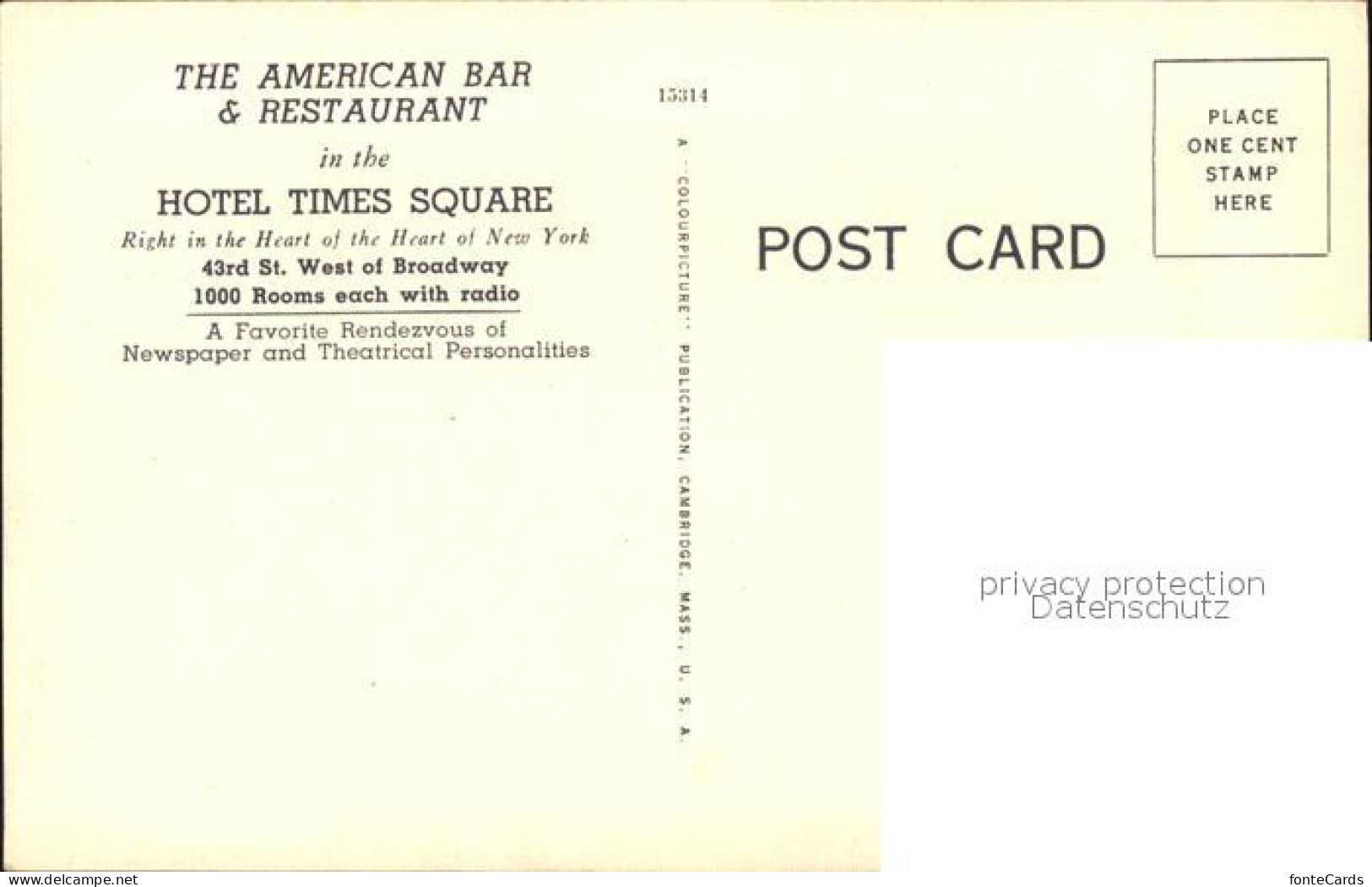 11700560 New_York_City American Bar Restaurant Hotel Times Square - Autres & Non Classés