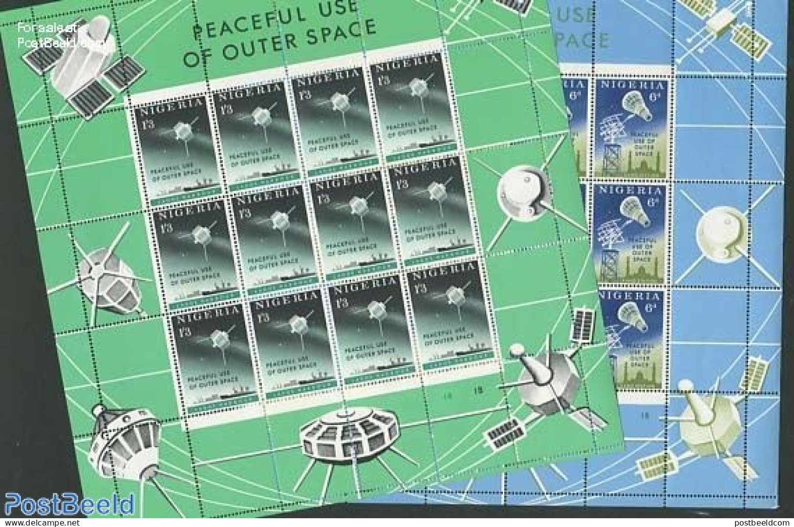 Nigeria 1963 Space 2 M/ss, Mint NH, Transport - Ships And Boats - Space Exploration - Bateaux