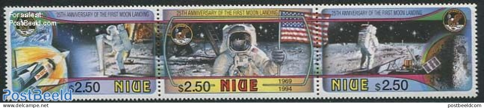 Niue 1994 Moonlanding 3v, Mint NH, Transport - Space Exploration - Niue
