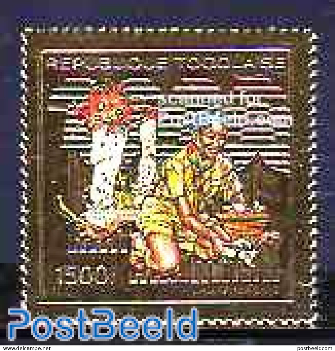 Togo 1990 Scouting 1v, Gold, Mint NH, Nature - Sport - Butterflies - Mushrooms - Scouting - Pilze