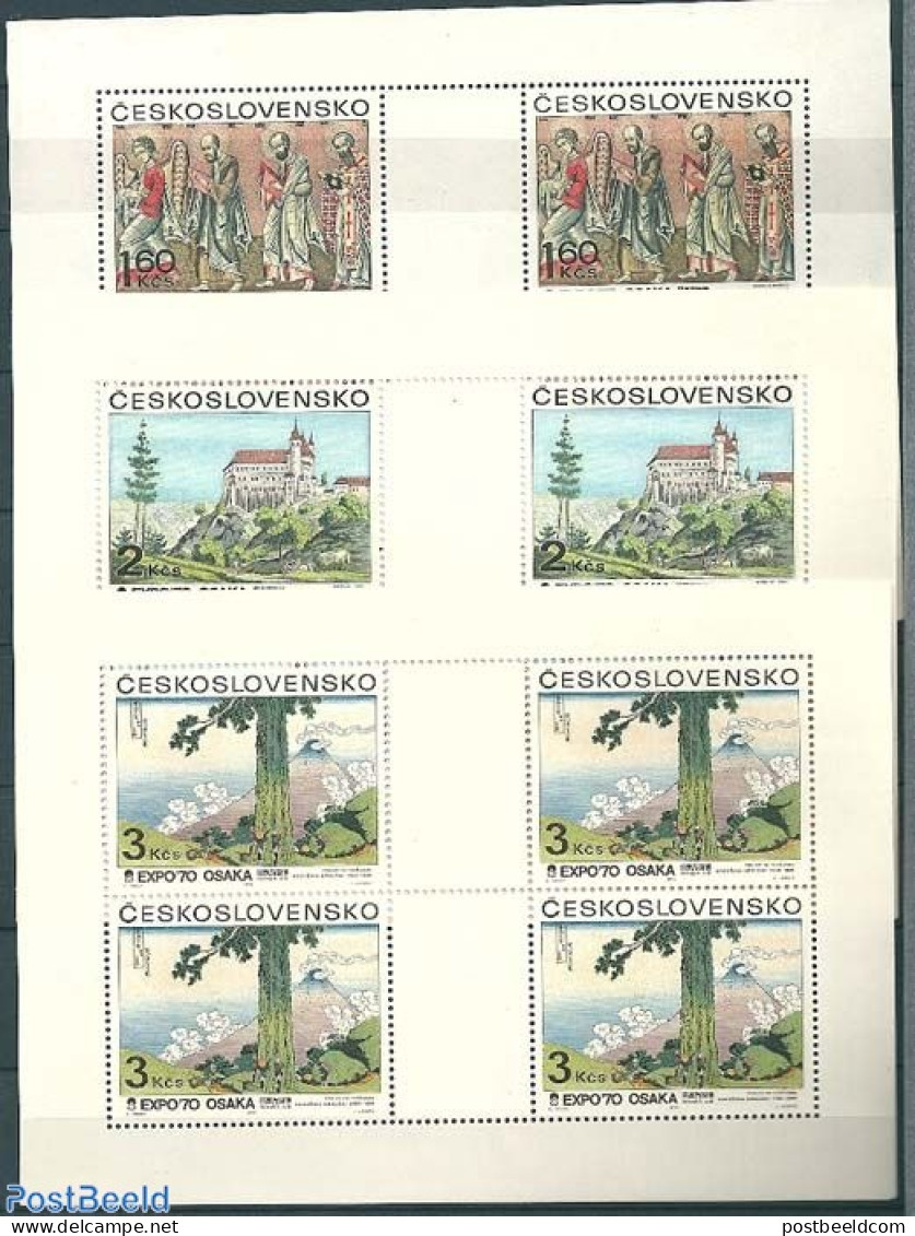 Czechoslovkia 1970 Expo 70 3 M/ss, Mint NH, Nature - Various - Hunting - World Expositions - Art - Castles & Fortifica.. - Autres & Non Classés