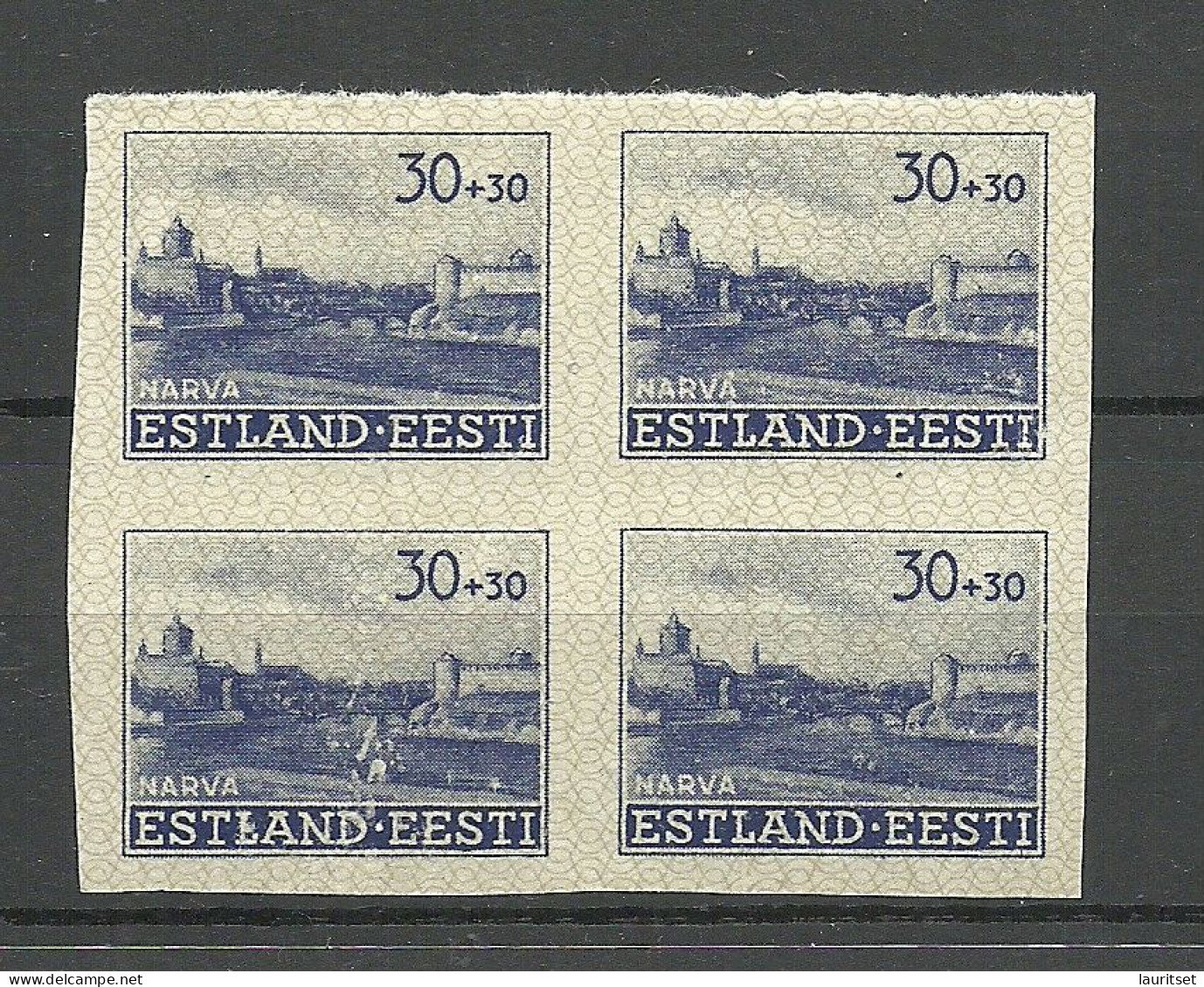 Estland Estonia 1941 German Occupation Michel 6 U As 4-block (*) Mint No Gum/ohne Gummi - Ocupación 1938 – 45