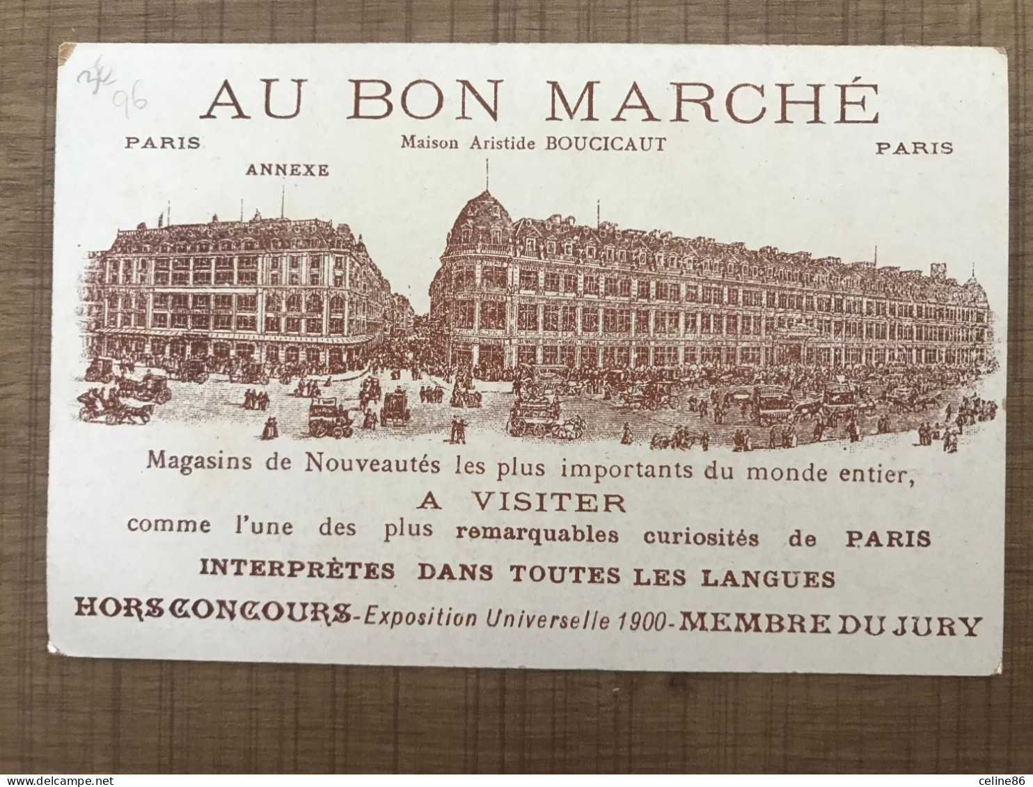 AU BON MARCHE Maison Aristide BOUCICAUT  - Au Bon Marché