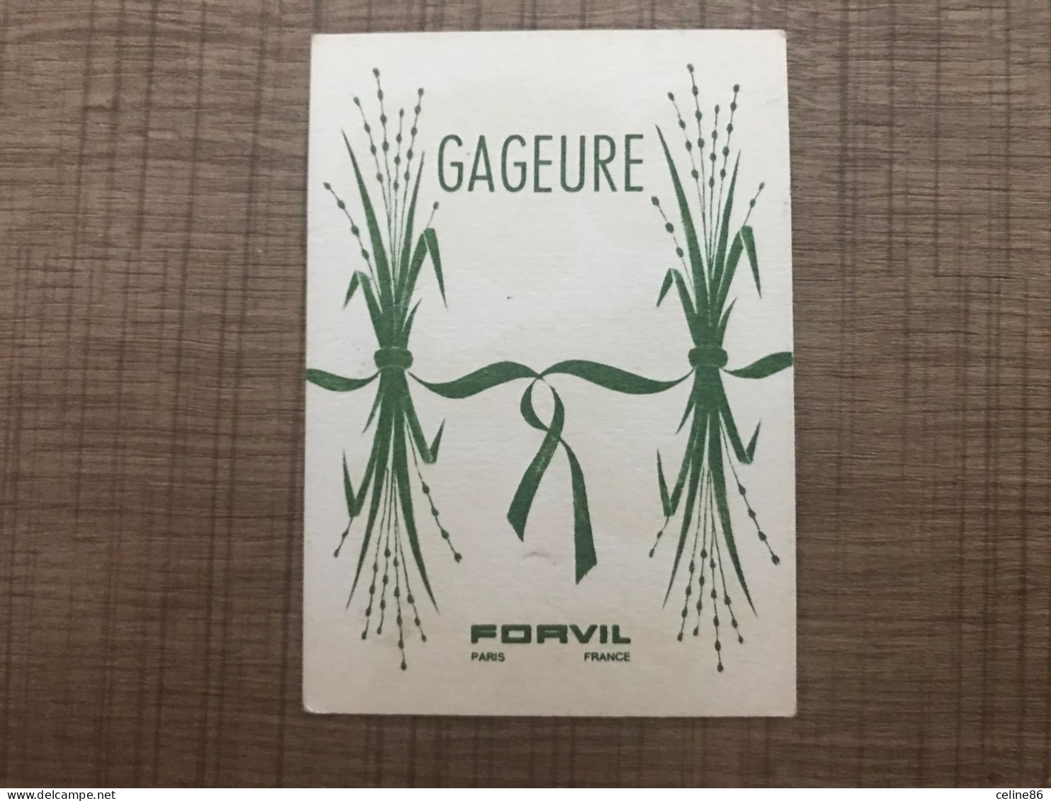 GAGEURE FORVIL Carte Parfumée - Visitekaartjes