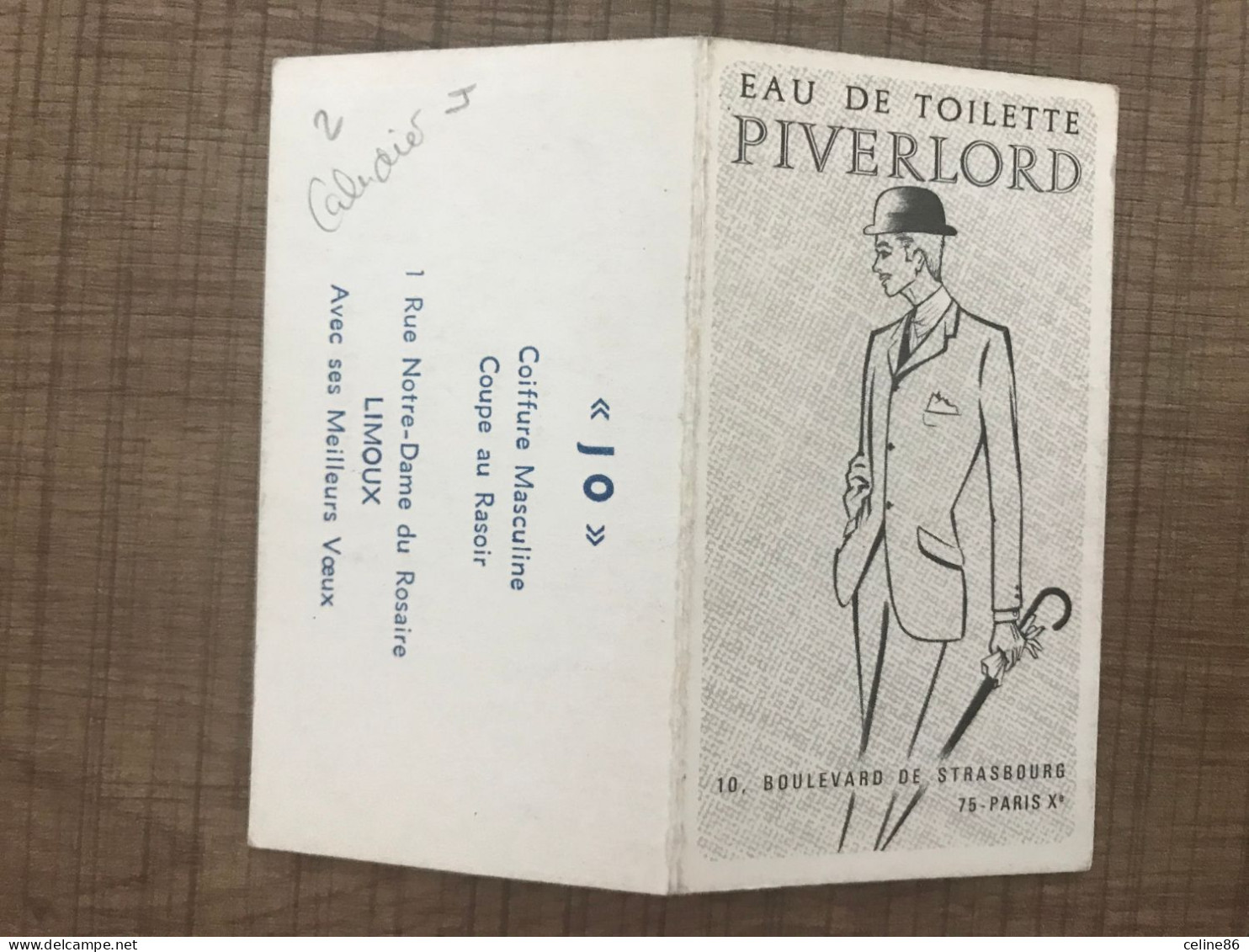Eau De Toilette PIVERLORD 1969 LIMOUX "JO" Coiffure Masculine - Small : 1961-70