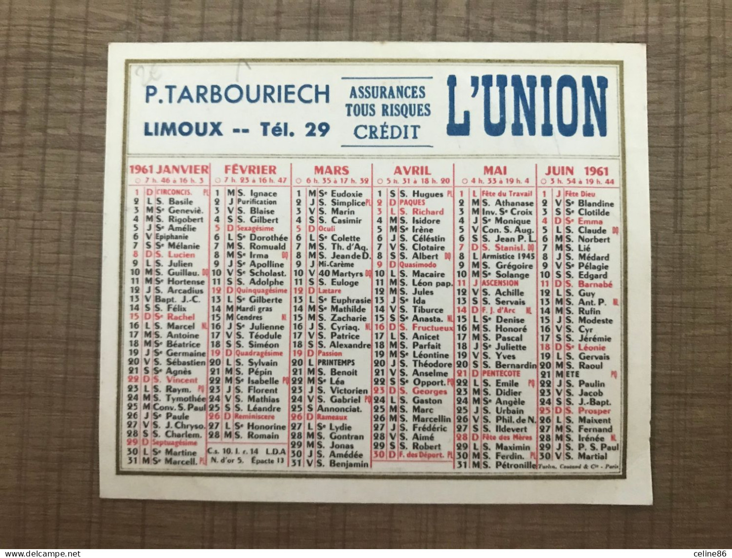 P. TARBOURIECH LIMOUX L'UNION 1961 - Petit Format : 1961-70