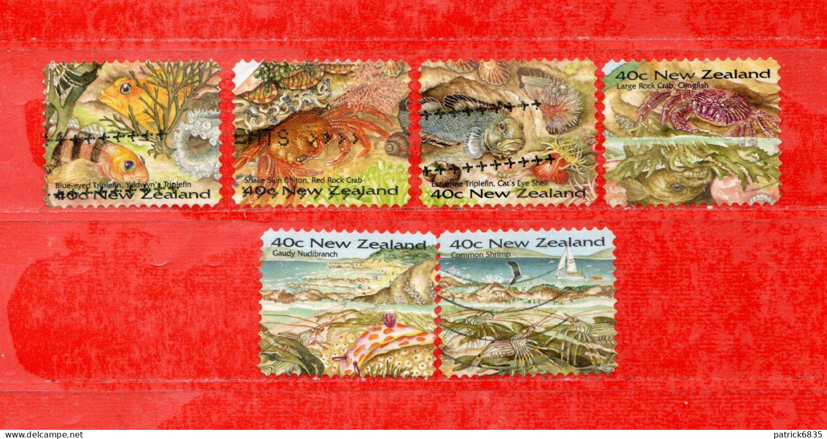 (Us8) NUOVA ZELANDA  °- 1996 - Faune MARINE. Autoadhésifs. Yvert. 1434C-1434D-1434E-1434F-1434G-1434J  . Used. - Used Stamps