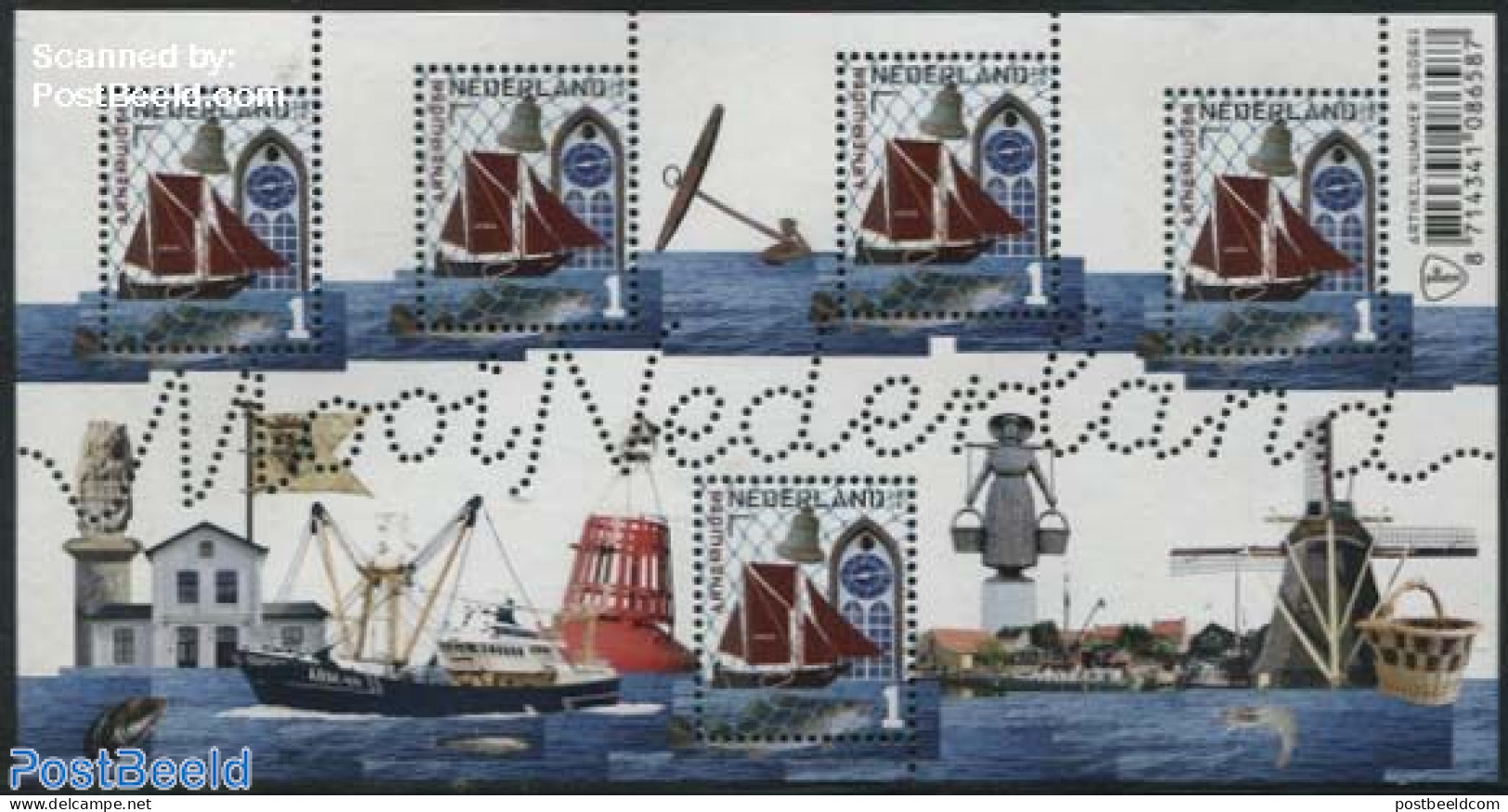 Netherlands 2016 Beautiful Netherlands, Arnemuiden S/s, Mint NH, Nature - Transport - Various - Fishing - Ships And Bo.. - Unused Stamps