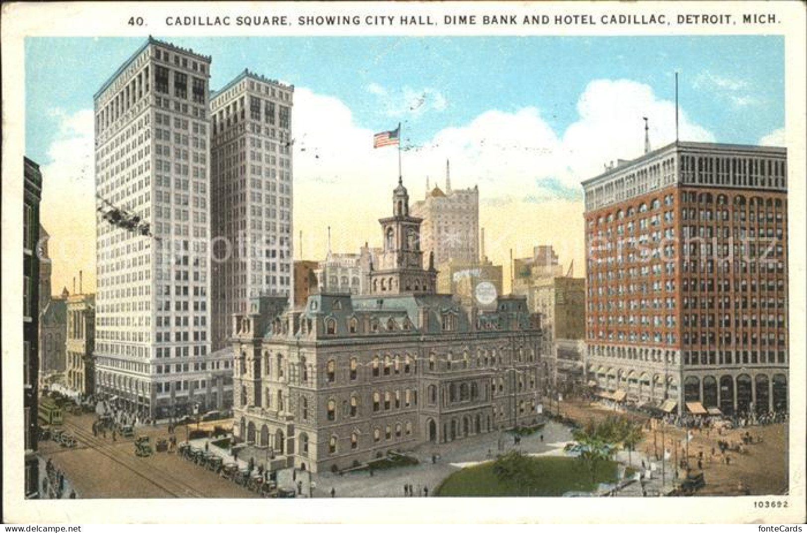 11700467 Detroit_Michigan Cadillac Square City Hall Dime Bank Hotel Cadillac - Other & Unclassified