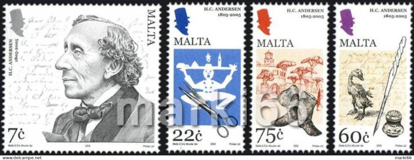 Malta - 2005 - 200 Years From Birth Of H.C. Andersen - Mint Stamp Set - Malte