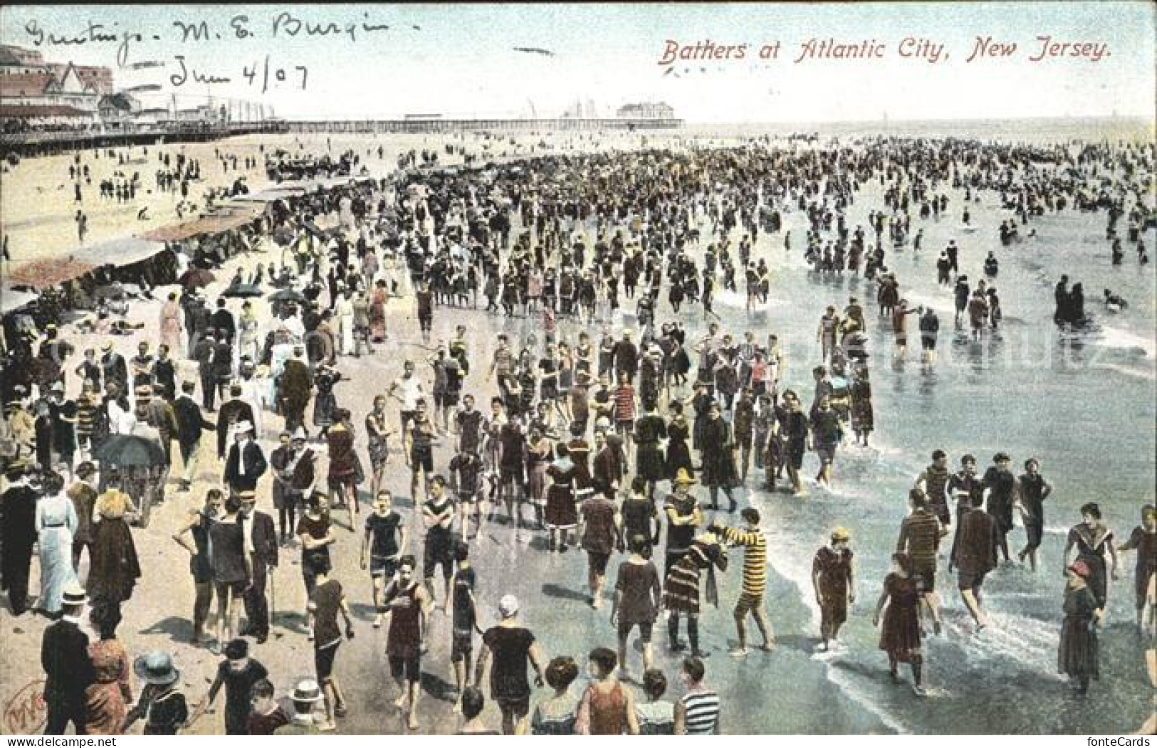 11700446 Atlantic_City_New_Jersey Bathers Beach - Andere & Zonder Classificatie