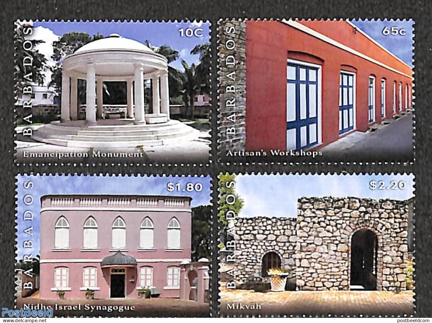 Barbados 2021 Synagoge Restauration 4v, Mint NH, Religion - Judaica - Judaika, Judentum