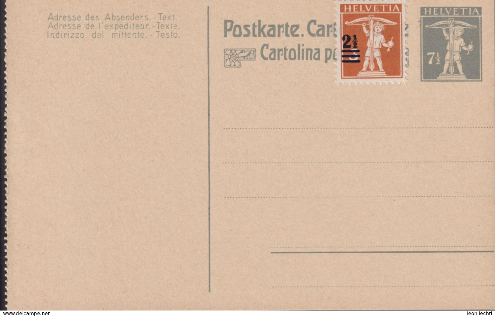 1906/ Schweiz Postkarte PrP 42, 7 1/2 Grau  Zum:CH 146 Mi:CH:156, Tell Knabe - Cartas & Documentos