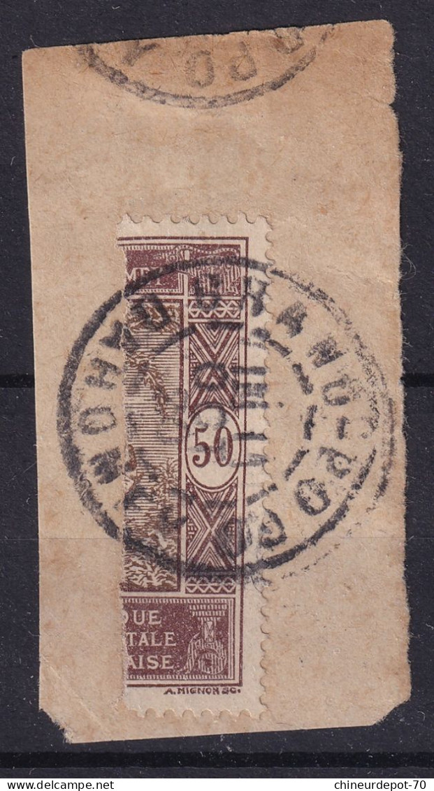 Dahomey Fr Demi Timbre Sur Fragment Cachet Central - Used Stamps