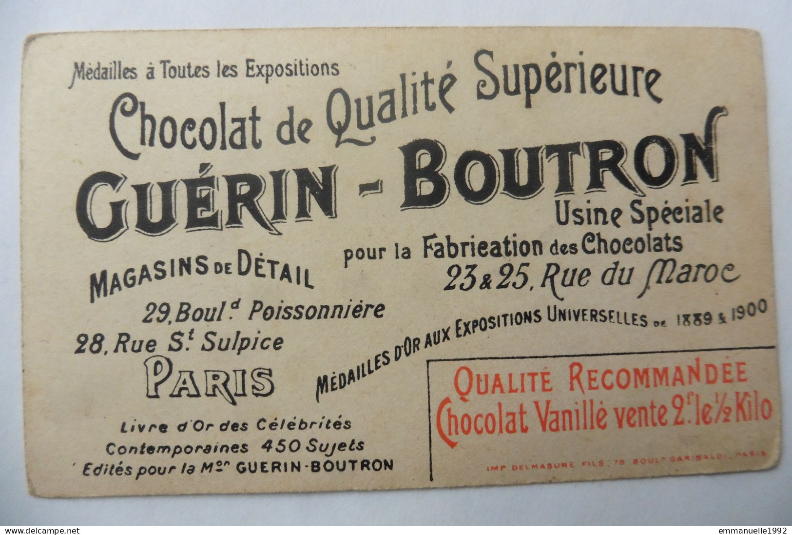 Chromo CDV Chocolat Guérin-Boutron 1900 Roi Charles Carol Ier De Roumanie - Guerin Boutron