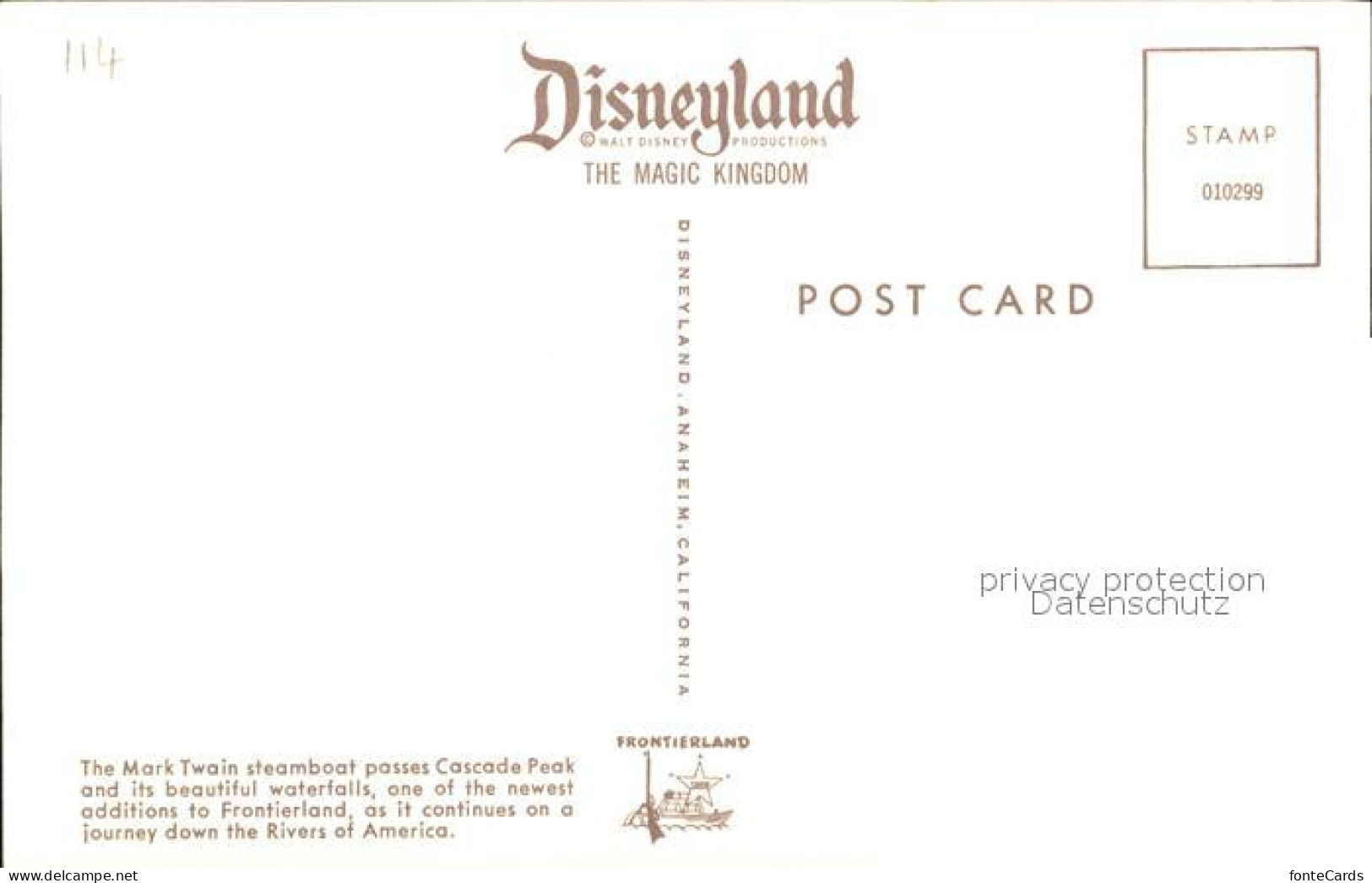 11698994 Disneyland_California Mark Twain Steamboat Cascade Peak Dampfer - Other & Unclassified