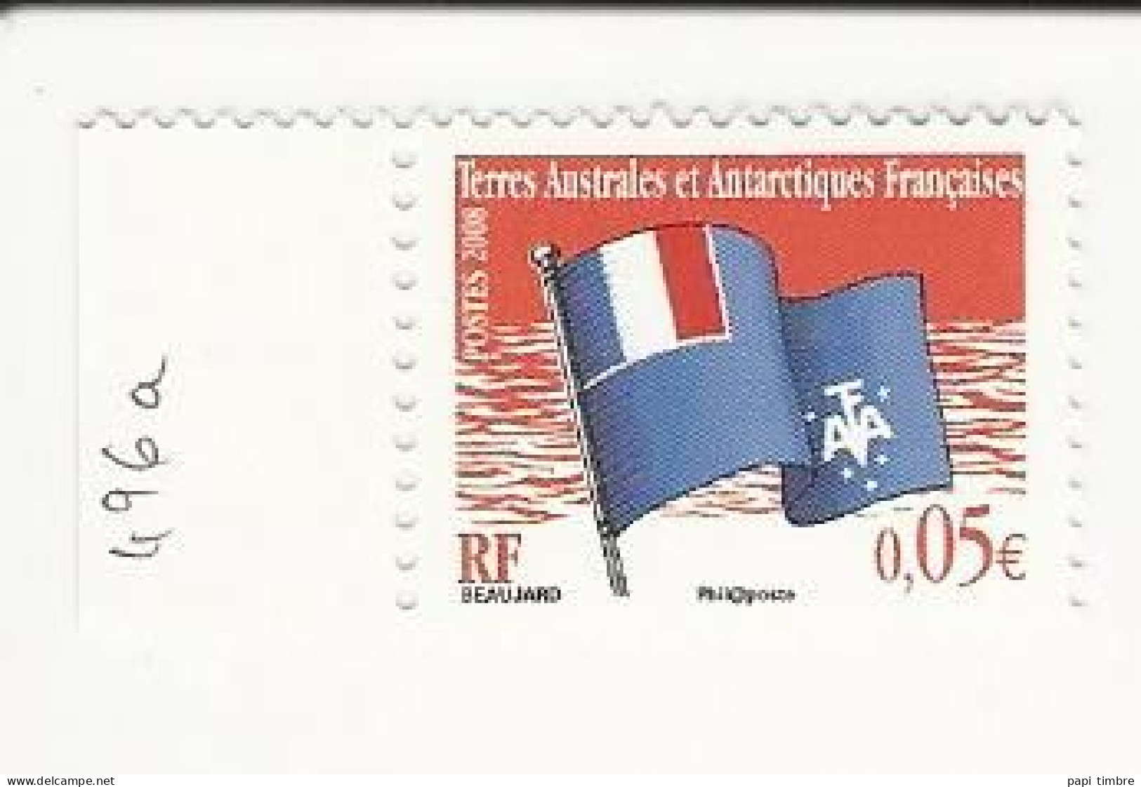 TAAF-2008-Drapeau - N° 496a ** - Unused Stamps